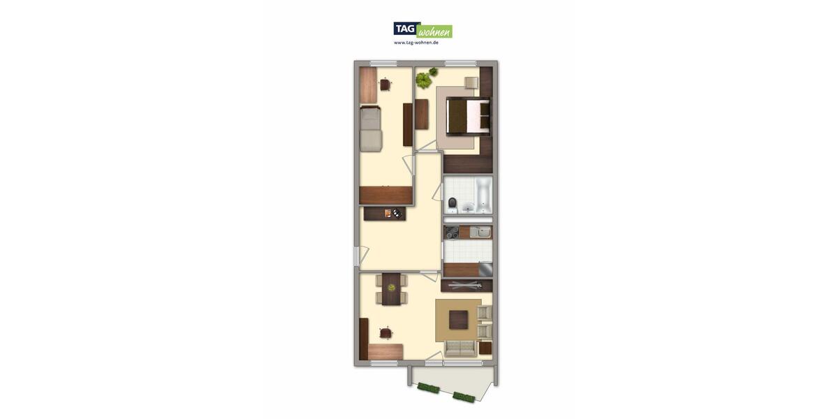 Etagenwohnung Gotha - 3 Zimmer, 72 m&sup2;, 430&euro; | Angebot:26005412