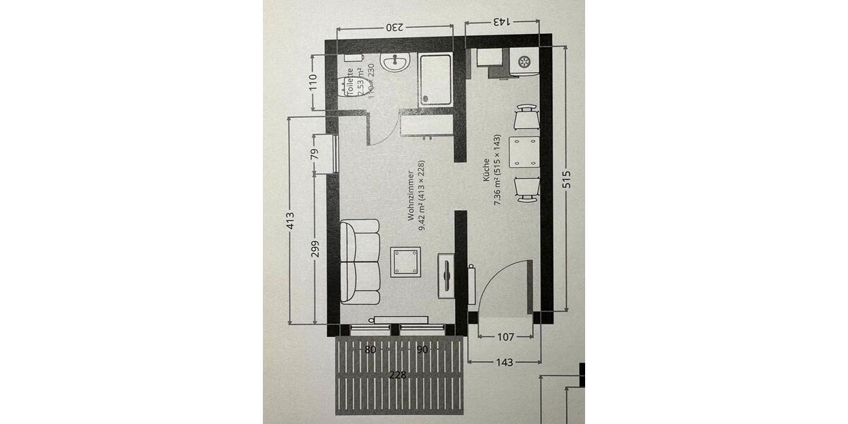 Erdgeschoßwohnung Achim - 1 Zimmer, 22 m&sup2;, 350&euro; | Angebot:24933784