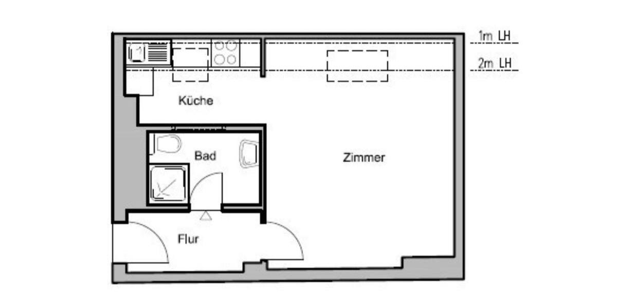 Dachgeschoßwohnung Berlin Friedrichshain-Kreuzberg - 1 Zimmer, 30 m&sup2;, 850&euro; | Angebot:26645858