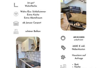Möbilierte schöne 34 qm Einzimmerwohnung mit extra Küche zimmer