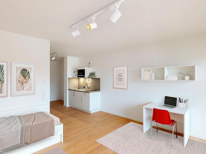 Möbliertes 1-Zimmer-Apartment mit Einbauküche und Balkon zimmer