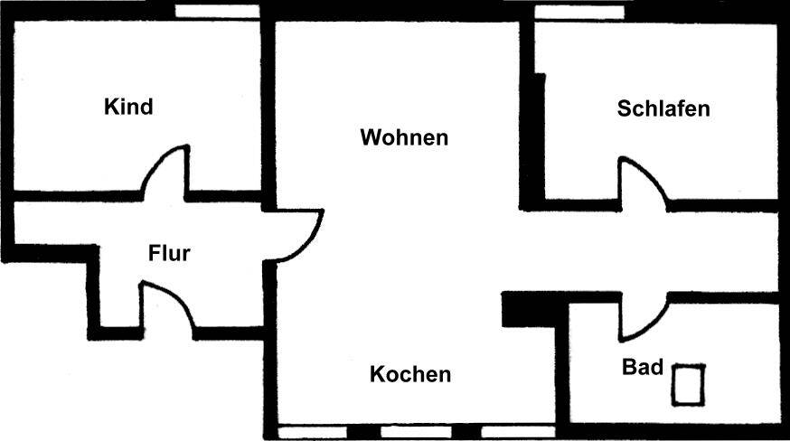 Etagenwohnung Roßwein - 3 Zimmer, 65 m&sup2;, 325&euro; | Angebot:25686207