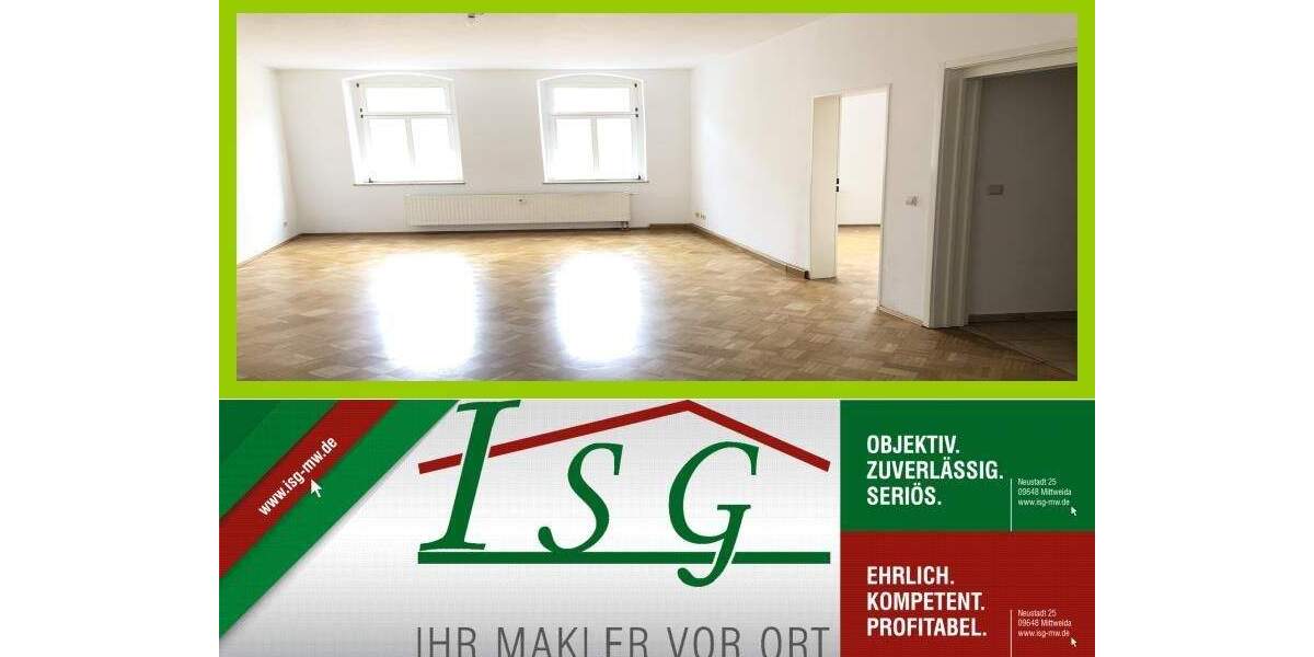 Etagenwohnung Mittweida - 2 Zimmer, 66 m&sup2;, 375&euro; | Angebot:25729253