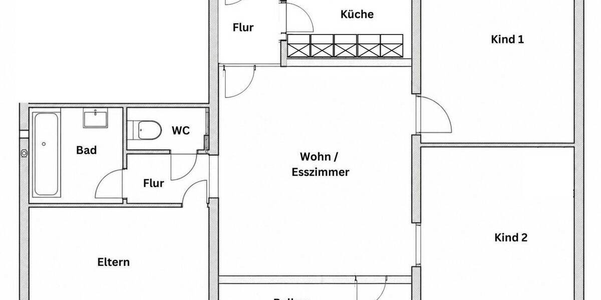 Etagenwohnung Waldshut-Tiengen Tiengen - 3 Zimmer, 75 m&sup2;, 850&euro; | Angebot:26642151