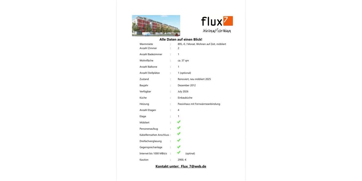 Terrassenwohnung Hürth - 2 Zimmer, 37 m&sup2;, 895&euro; | Angebot:26135891