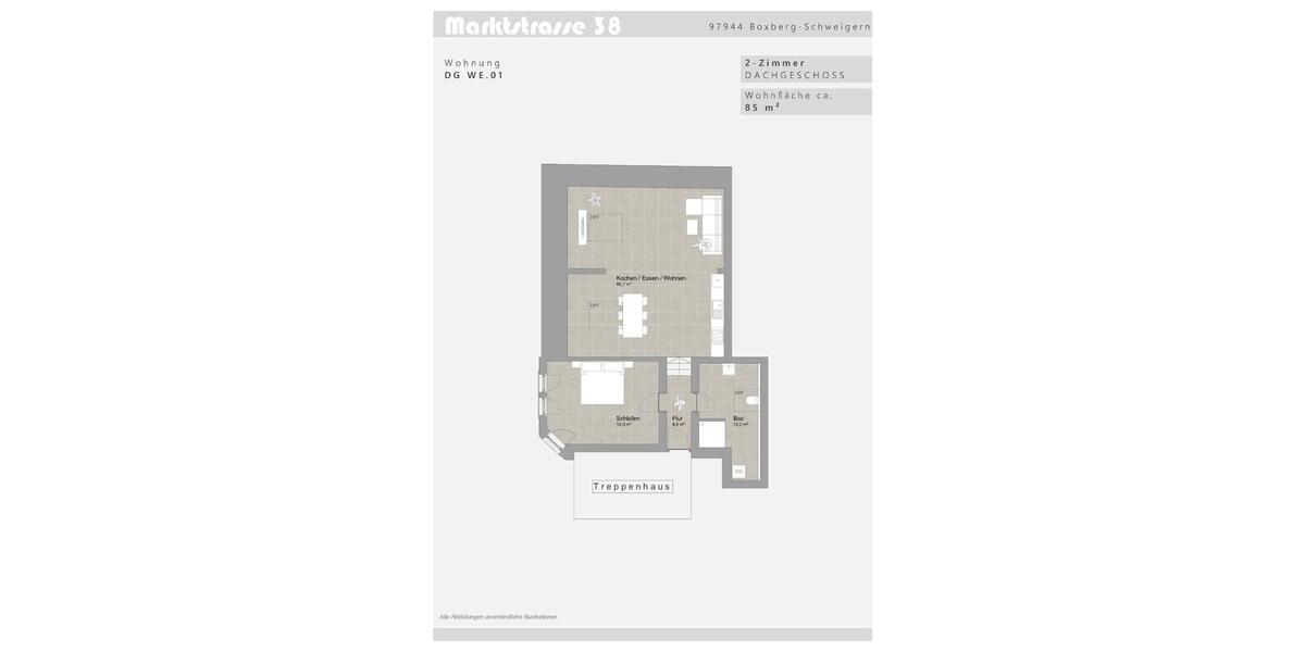 ERSTBEZUG mit Küche: 2 Zi Wohnung 85m² 97944 Boxberg - Schweigern 2 zimmer