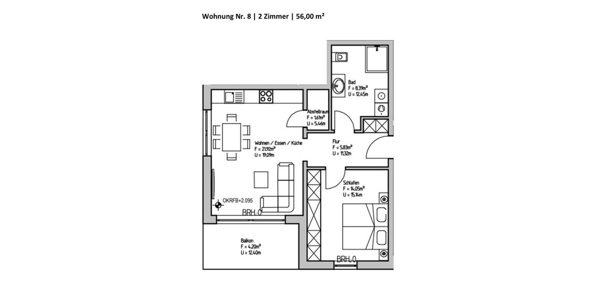 Etagenwohnung Bad Soden-Salmünster Salmünster - 2 Zimmer, 56 m&sup2;, 785&euro; | Angebot:26013343