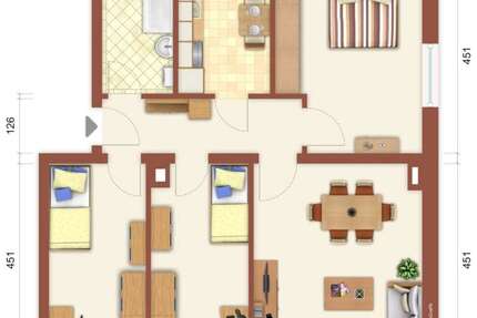 Wohnung Doberlug-Kirchhain Kirchhain - 4 Zimmer, 69 m&sup2;, 401&euro; | Angebot:26145326