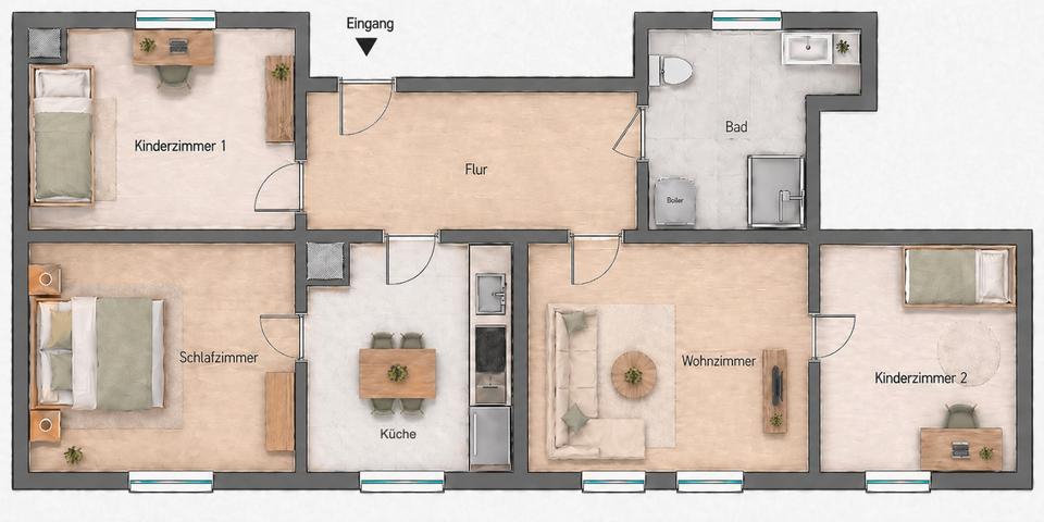 Erdgeschoßwohnung Bördeland - 4 Zimmer, 90 m&sup2;, 486&euro; | Angebot:26419941