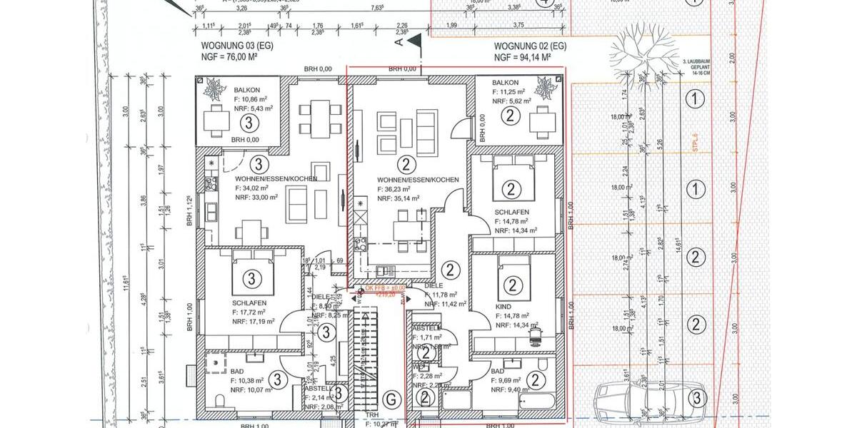 Erdgeschoßwohnung Schlüchtern - 3 Zimmer, 94 m&sup2;, 1.350&euro; | Angebot:26626611