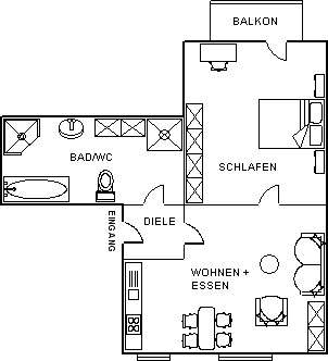 Etagenwohnung Tirschenreuth Lohnsitz - 1 Zimmer, 41 m&sup2;, 241&euro; | Angebot:25373694