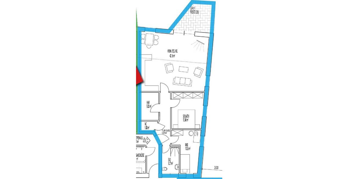 Etagenwohnung Meppen Neustadt - 3 Zimmer, 87 m&sup2;, 865&euro; | Angebot:26740492