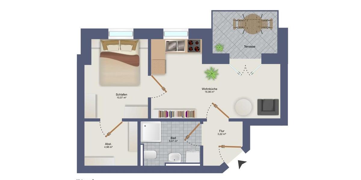 Erdgeschoßwohnung Diepholz - 2 Zimmer, 40 m&sup2;, 680&euro; | Angebot:25220677
