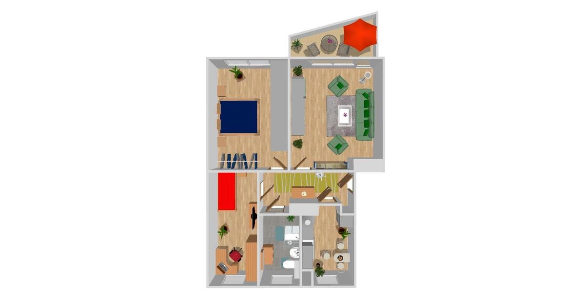 Erdgeschoßwohnung Chemnitz Helbersdorf - 3 Zimmer, 59 m&sup2;, 398&euro; | Angebot:26044738