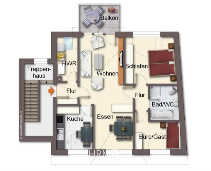 Dachgeschoßwohnung Haren (Ems) - 3 Zimmer, 67 m&sup2;, 620&euro; | Angebot:25851884