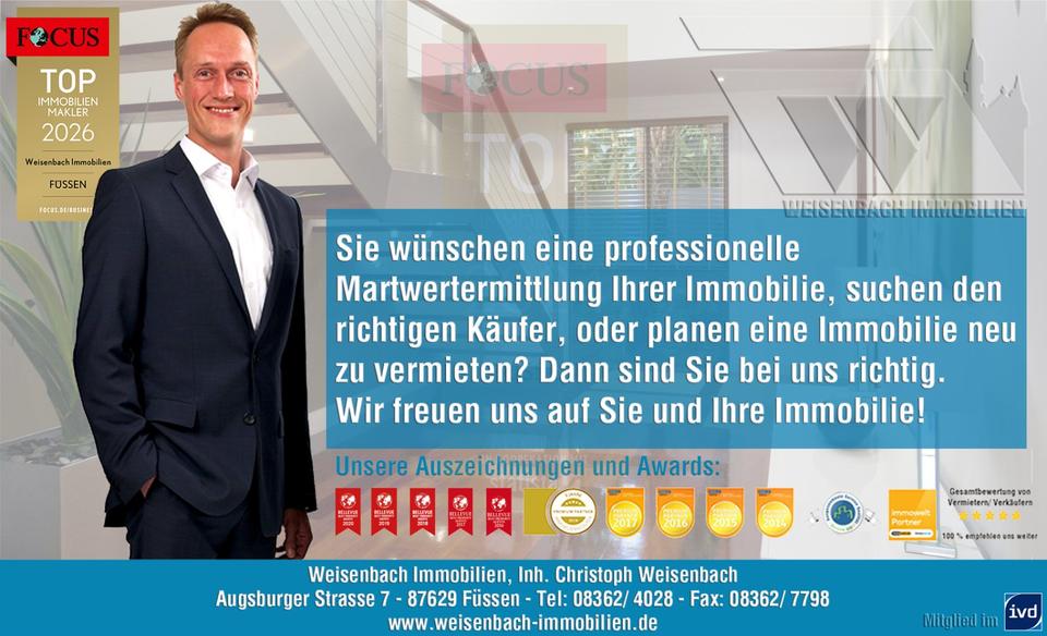 Etagenwohnung Füssen - 3 Zimmer, 79 m&sup2;, 760&euro; | Angebot:25765708