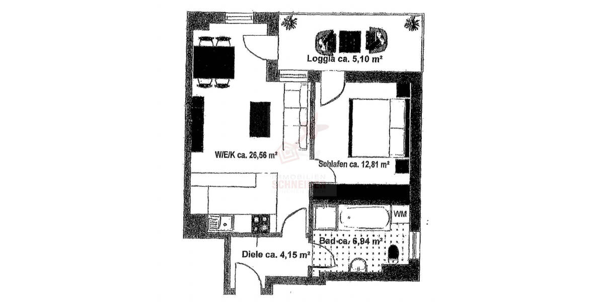 Etagenwohnung Neufinsing Neufinsing - 2 Zimmer, 55 m&sup2;, 860&euro; | Angebot:26161130