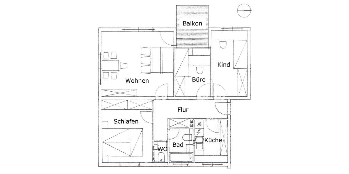 Etagenwohnung Göttingen Roringen - 4 Zimmer, 84 m&sup2;, 1.020&euro; | Angebot:26146698