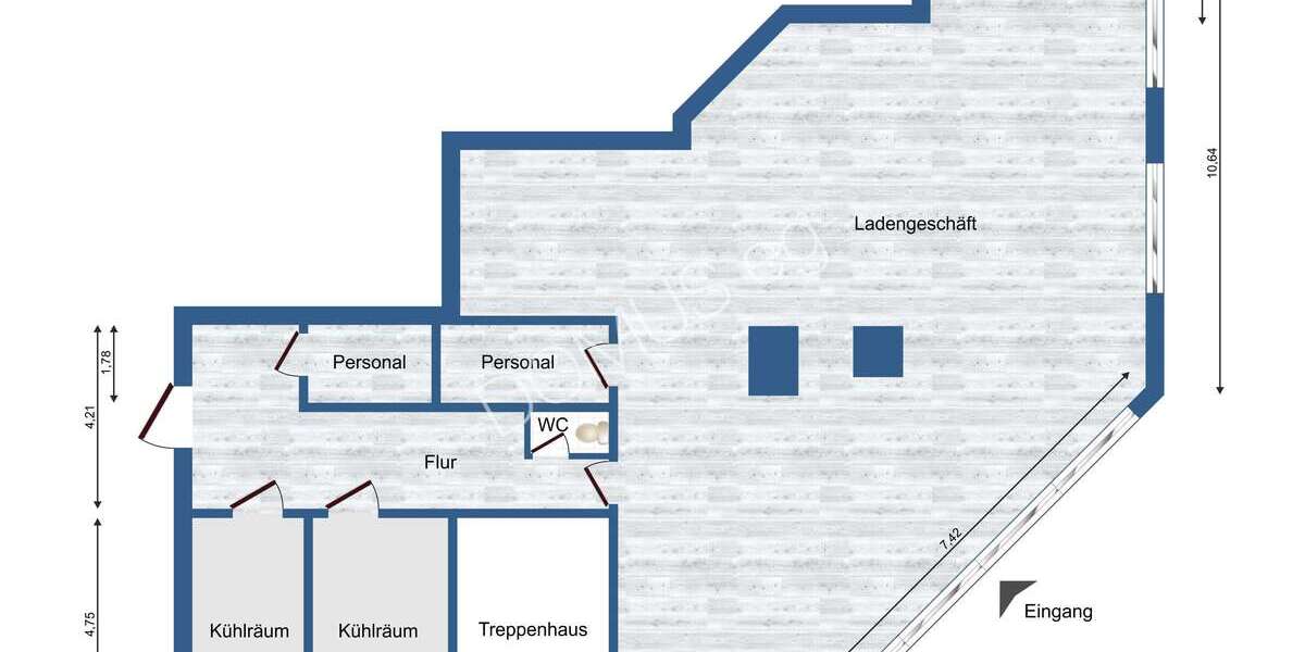Eisdiele, Blumenladen, Fleischerei, Döner oder....Gewerberäume mit 2 Kühlzellen! 54m² Lager mietfrei - Gewerbeobjekt Mügeln Altmügeln | Angebot:8532301