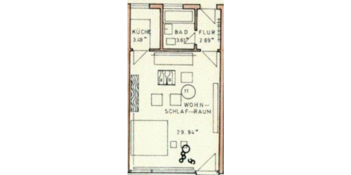Etagenwohnung Bad Wimpfen - 1 Zimmer, 42 m&sup2;, 550&euro; | Angebot:26580118