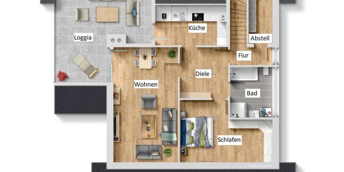 Dachgeschoßwohnung Osterode am Harz - 2 Zimmer, 85 m&sup2;, 600&euro; | Angebot:25232029