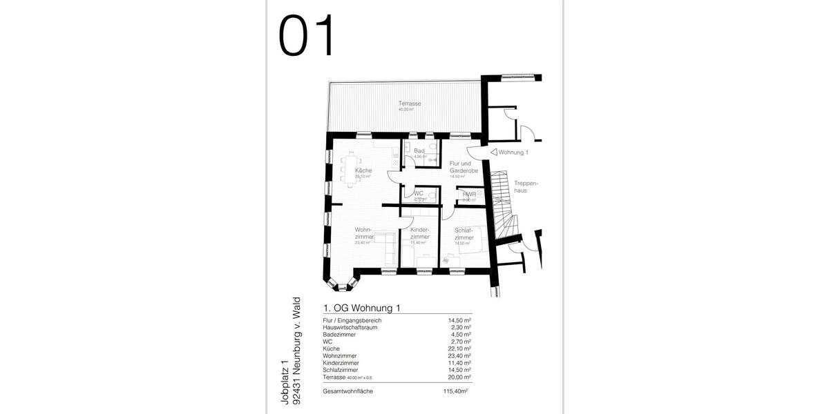 Etagenwohnung Neunburg vorm Wald - 3 Zimmer, 115 m&sup2;, 990&euro; | Angebot:26036581