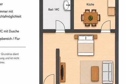 Wohnung Köngen - 2 Zimmer, 50 m&sup2;, 650&euro; | Angebot:26619564