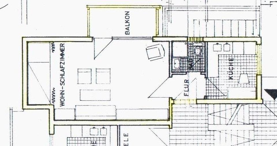 Etagenwohnung Schwetzingen - 1 Zimmer, 42 m&sup2;, 600&euro; | Angebot:24919341