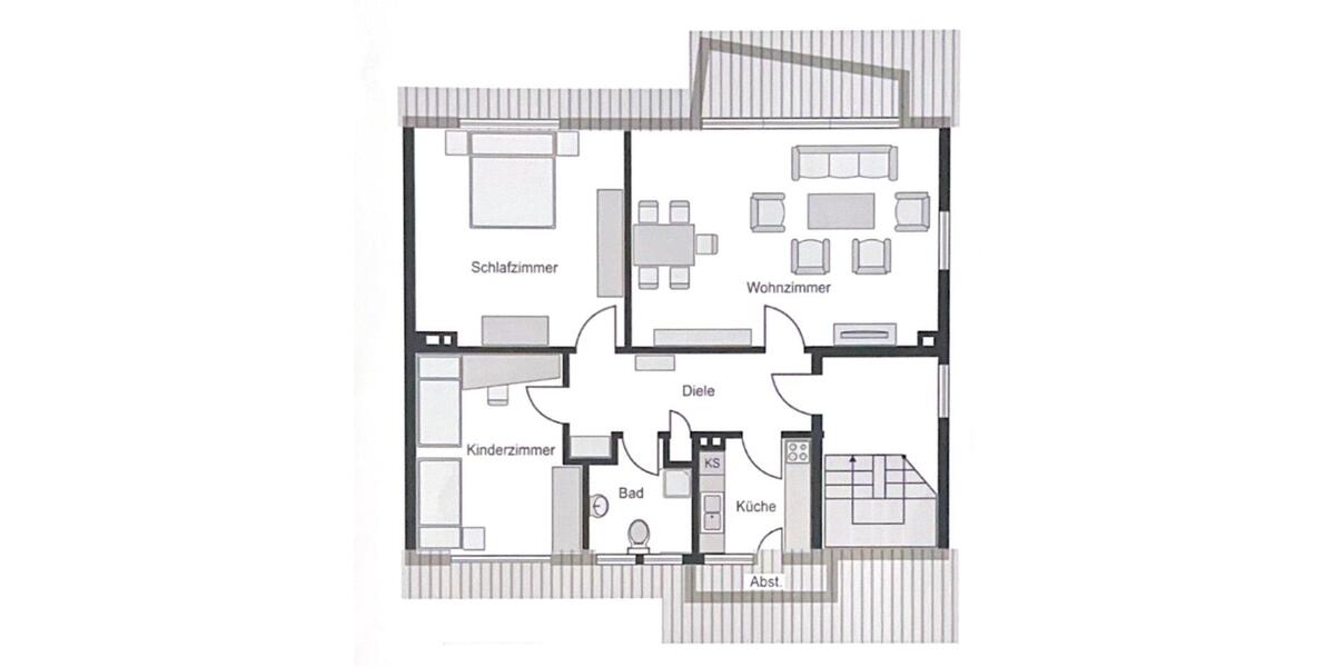 Etagenwohnung Witten Annen - 3 Zimmer, 74 m&sup2;, 760&euro; | Angebot:26697843