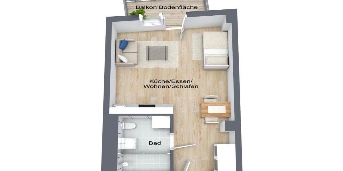 Etagenwohnung Konstanz Konstanz-Fürstenberg - 1 Zimmer, 38 m&sup2;, 1.080&euro; | Angebot:25216204