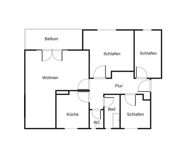 2. OG 4 Zimmer mit Balkon ab Dezember (frisch saniert) zimmer