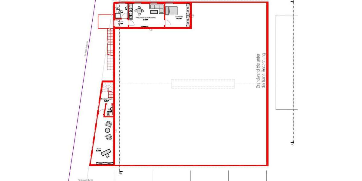 Möblierte Hausmeisterwohnung für einen Single bei 900 Warmmiete Moderne Einrichtung in ruhiger Lage - Gewerbeobjekt Weyhe / Melchiorshausen Melchiorshausen | Angebot:24685456