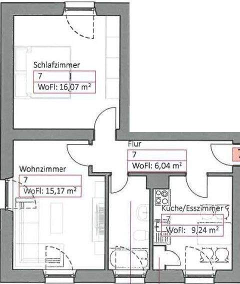 Etagenwohnung Tirschenreuth - 2 Zimmer, 52 m&sup2;, 400&euro; | Angebot:25845287