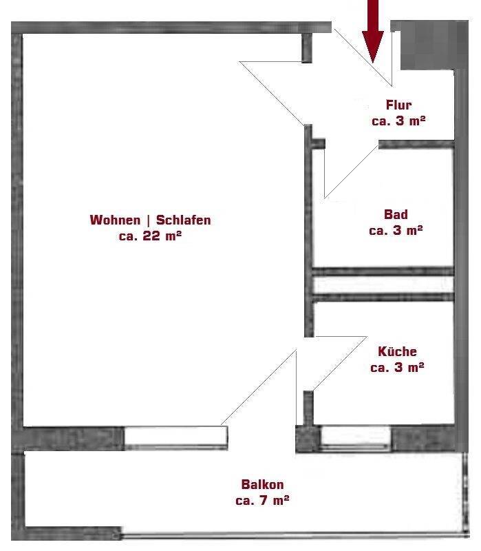 Perfekt für den Single oder Wochenendheimfahrer! Smarte 1-Zi. Wohnung mit Balkon in Altenfurt! zimmer