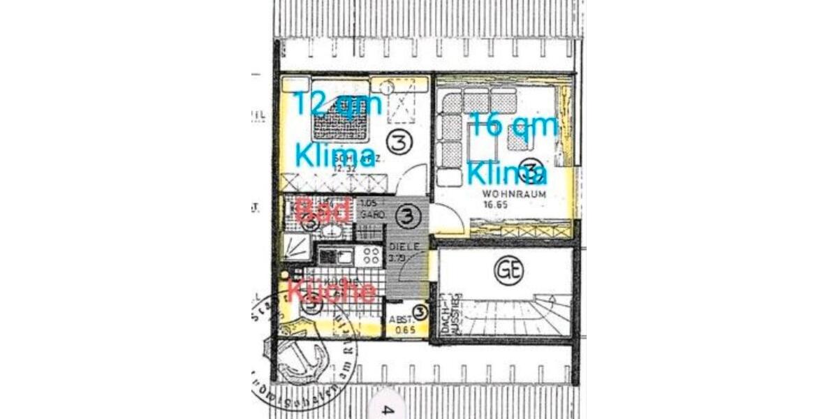 möbliertes Zimmer 12qm Dachgeschoss Klimaanlage ab März 1 zimmer