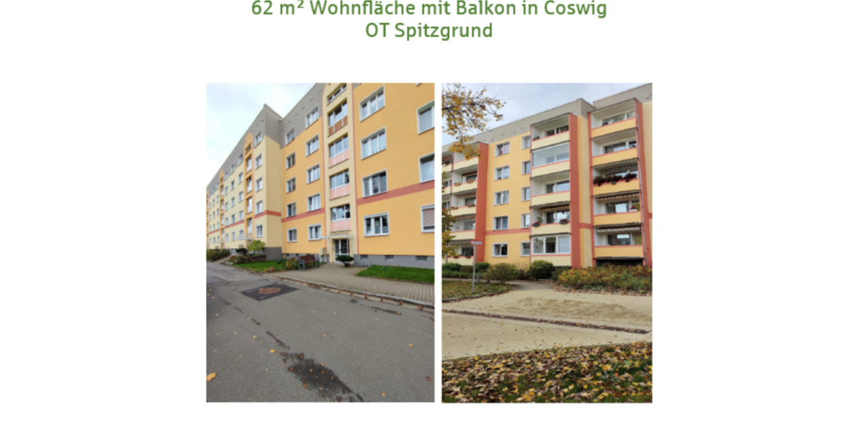 Etagenwohnung Coswig - 3 Zimmer, 62 m&sup2;, 500&euro; | Angebot:25175154