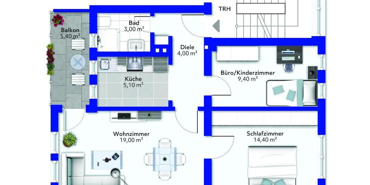 Etagenwohnung Mönchengladbach - 3 Zimmer, 60 m&sup2;, 840&euro; | Angebot:26674860