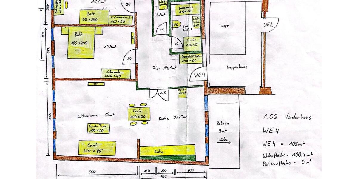 Etagenwohnung Heilbad Heiligenstadt - 3 Zimmer, 105 m&sup2;, 1.154&euro; | Angebot:25343131