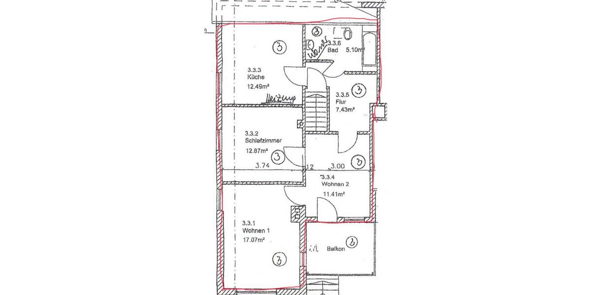 Etagenwohnung Müden (Aller) - 3 Zimmer, 66 m&sup2;, 539&euro; | Angebot:25830431