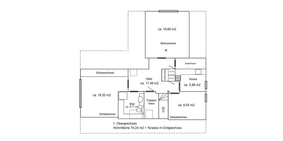 Dachgeschoßwohnung Buxtehude - 2.5 Zimmer, 76 m&sup2;, 690&euro; | Angebot:26624645