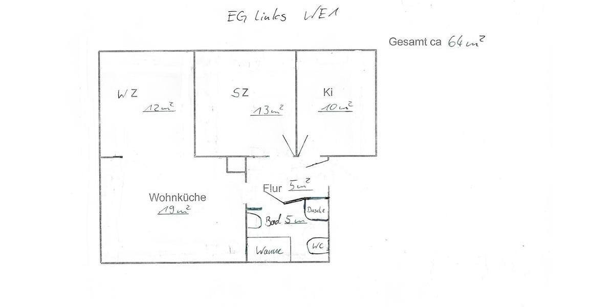Erdgeschoßwohnung Lichtenau - 3 Zimmer, 64 m&sup2;, 545&euro; | Angebot:26579780