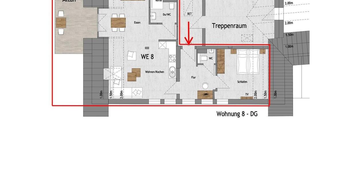 Etagenwohnung Winterberg - 2 Zimmer, 57 m&sup2;, 760&euro; | Angebot:25648669