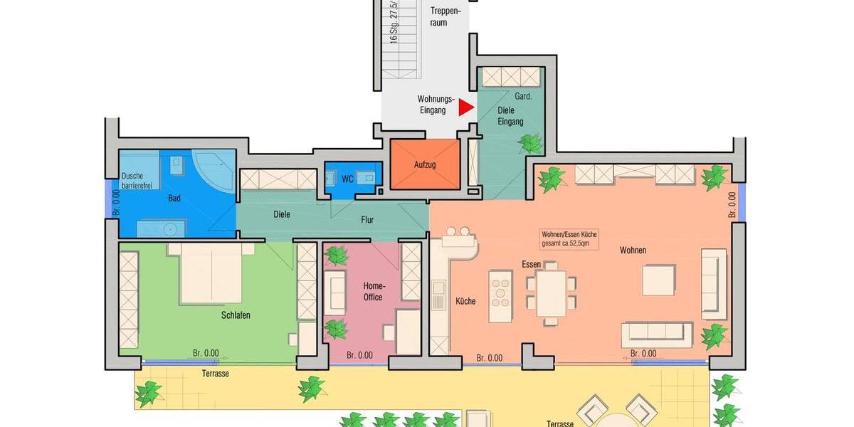 Terrassenwohnung Leverkusen Opladen - 3 Zimmer, 135 m&sup2;, 1.980&euro; | Angebot:26237032