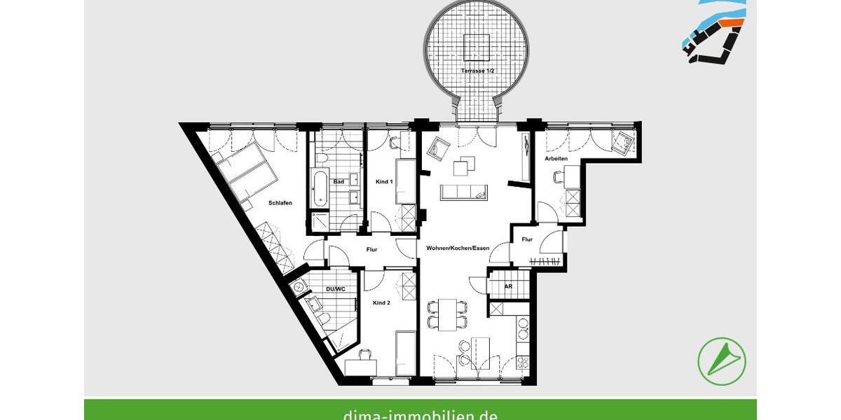 Dachgeschoßwohnung Schkeuditz - 5 Zimmer, 143 m&sup2;, 1.760&euro; | Angebot:23817217