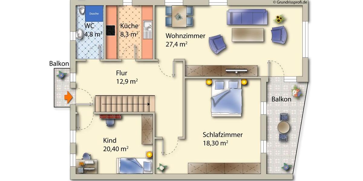 Etagenwohnung Sittensen - 3 Zimmer, 95 m&sup2;, 900&euro; | Angebot:26383539