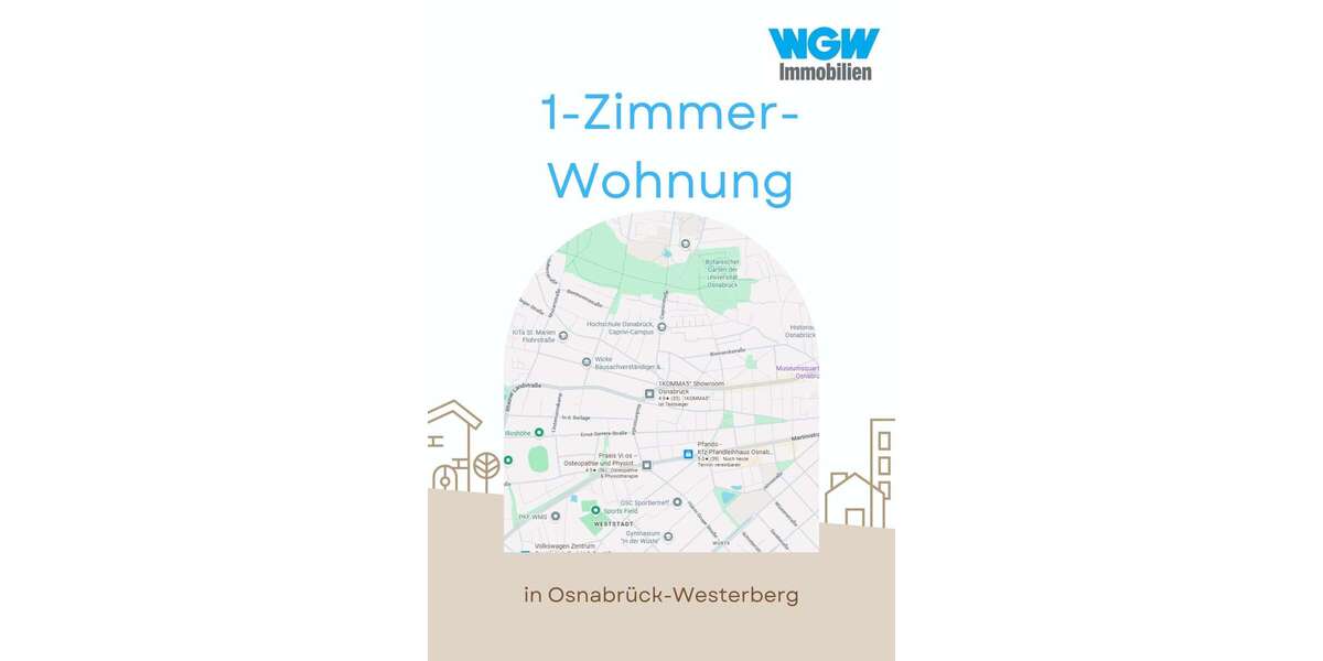 Etagenwohnung Osnabrück Hellern - 1 Zimmer, 40 m&sup2;, 360&euro; | Angebot:27283187