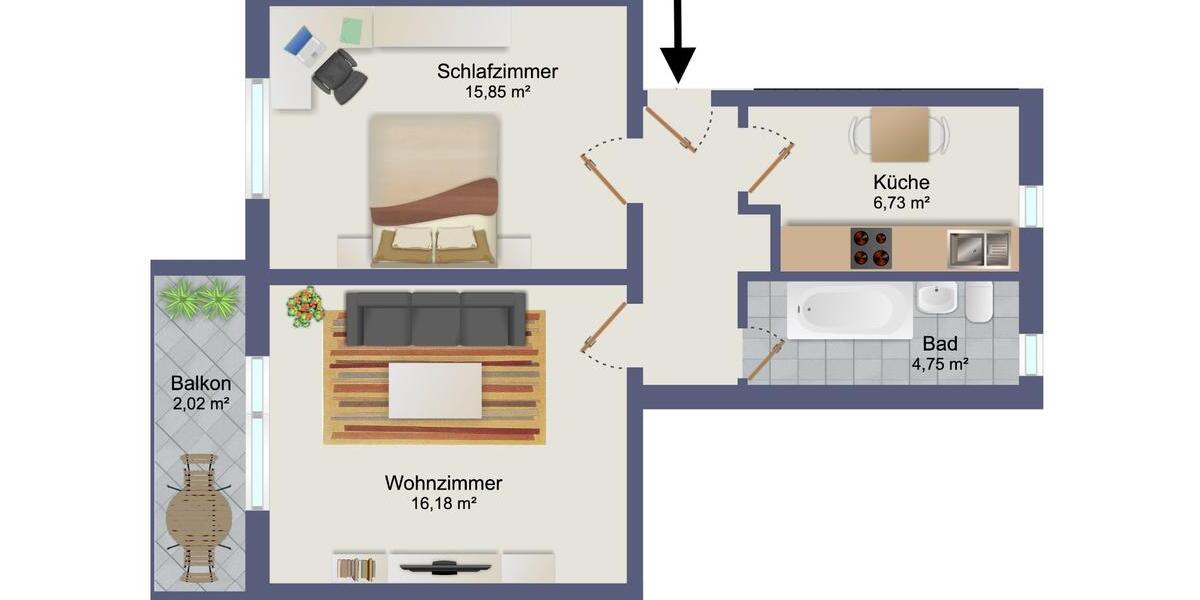 Etagenwohnung Zörbig - 2 Zimmer, 50 m&sup2;, 320&euro; | Angebot:24933900