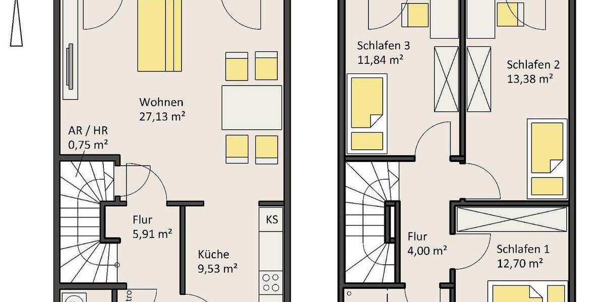 Etagenwohnung Espelkamp - 4 Zimmer, 101 m&sup2;, 1.030&euro; | Angebot:26119338