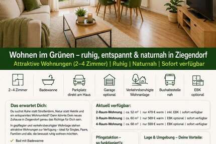 Wohnung Ziegendorf - 4 Zimmer, 69 m&sup2;, 349&euro; | Angebot:26732510