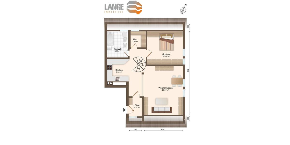 Maisonettenwohnung Scheer - 3 Zimmer, 99 m&sup2;, 795&euro; | Angebot:25987143